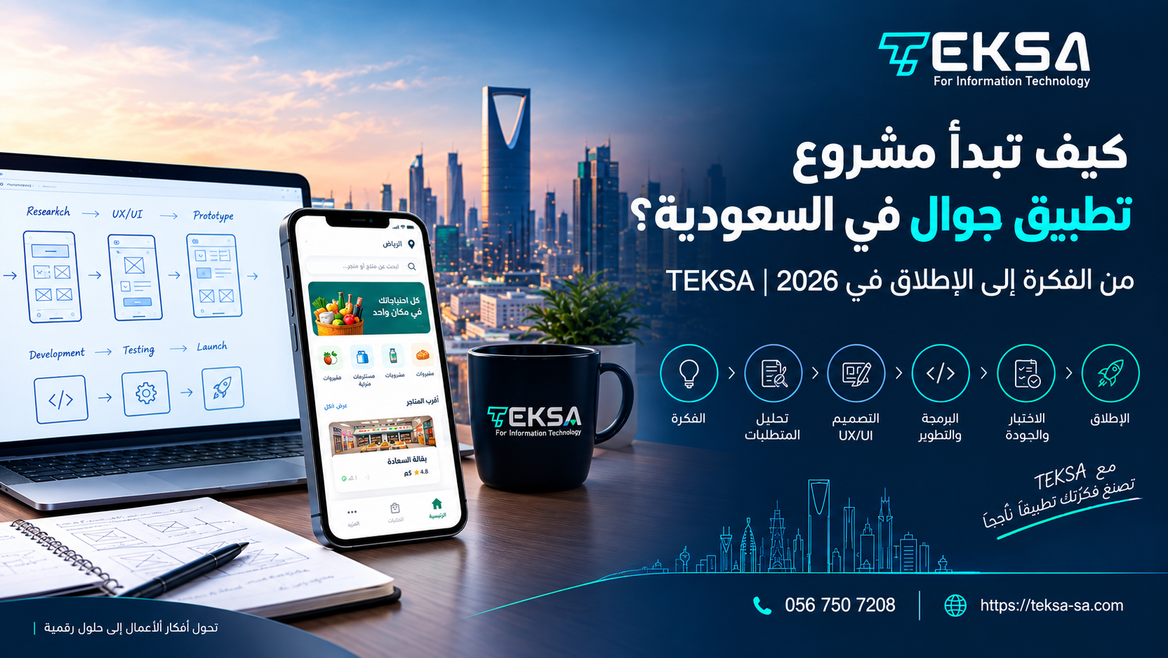 كيف تبدأ مشروع تطبيق جوال في السعودية؟ من الفكرة إلى الإطلاق