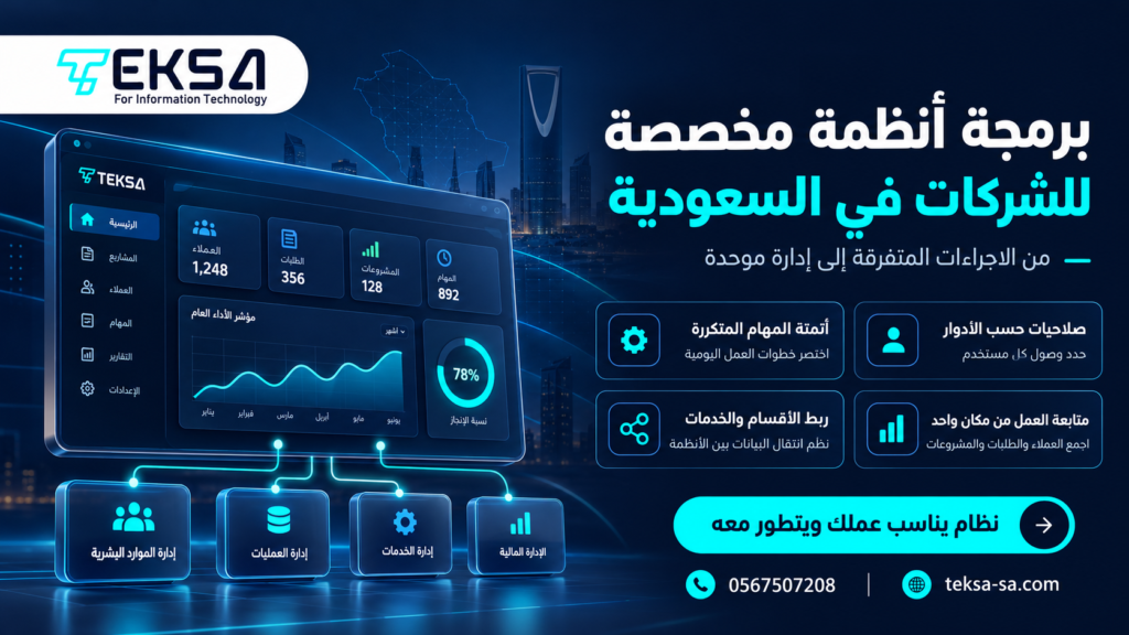 برمجة أنظمة مخصصة للشركات في السعودية